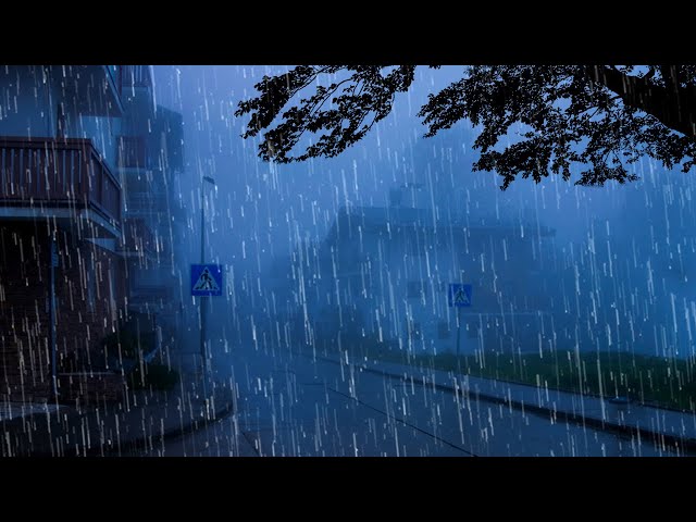 Stop Overthinking to Fall Asleep Fast in 3 Minutes ⚡ Pure Heavy Rain & Intense Thunderstorm at Night