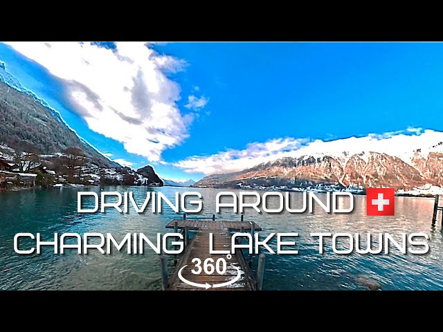 Driving in Switzerland around Lake Brienz / From Meiringen to Iseltwald. 360°/VR/5K/Video