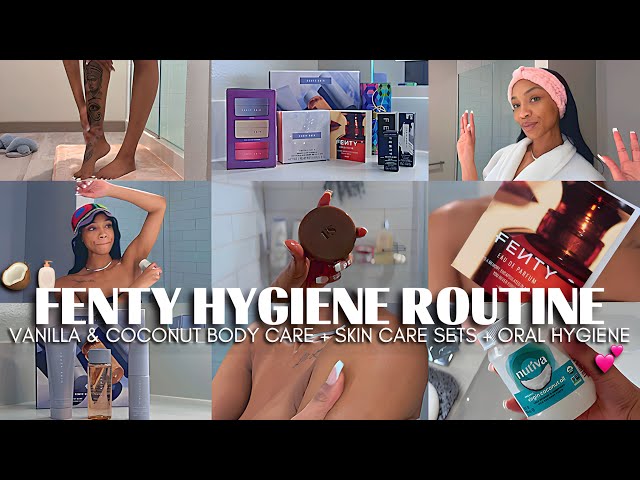 My Vanilla & Coconut Shower Routine 🥥: Fenty Skin Body Care + Skin Care + Oral Hygiene Oil Pulling