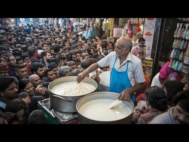 GENUINE DAIRY STREET FOOD BREAKFAST IN LAHORE | MAKHAN PERAY AND LASSI | STREET FOOD PAKISTAN