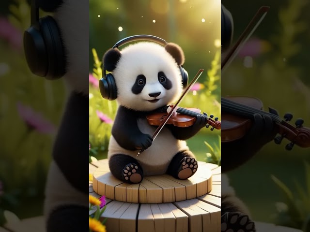 A cute baby Panda playing music with Guitar 🎸 #ai #pet #animation #youtube #youtubeShorts #videoAi