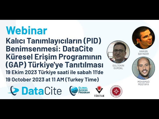 Kalıcı Tanımlayıcıların Benimsenmesi: DataCite Küresel Erişim Programının Türkiye’ye Tanıtılması