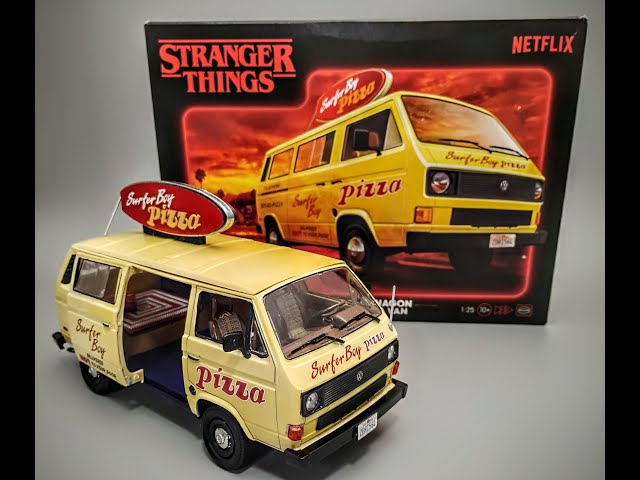 NEW PARTS Netflix Stranger Things Argyle VW Surfer Boy Pizza Van Scale Model Kit How To Paint Decal