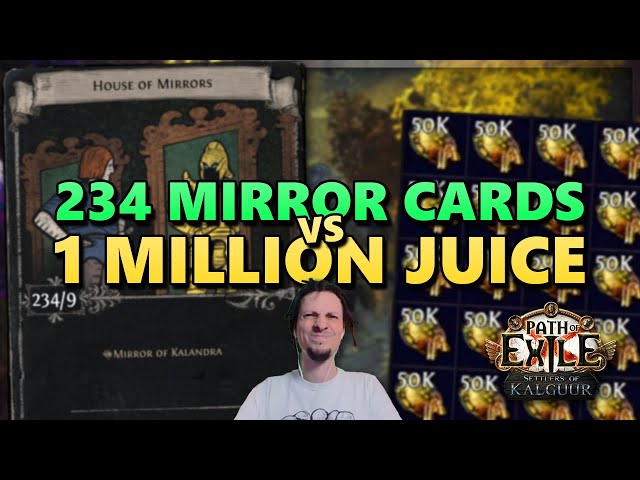 Trying to delete 44,000 divines of House of Mirrors with Harvest card gamba - PoE #901