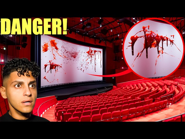 IF YOU SEE BLOOD IN A MOVIE THEATRE, RUN AWAY! (someone is WATCHING..)