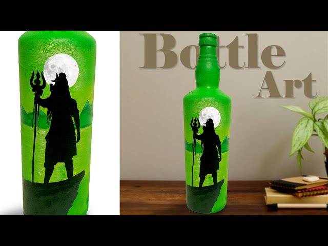 Lord Shiva Painting On Bottle I Easy Shadow Painting I Mahadev Bottle Art I Simple Diy Bottle Art