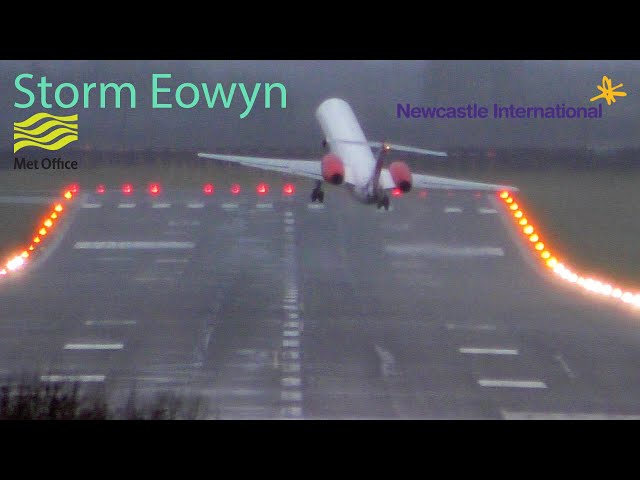 🔴STORM EOWYN Live at Newcastle Airport