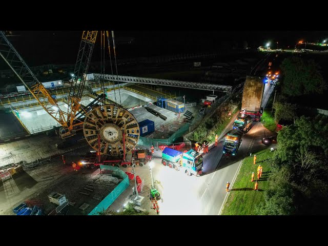 Giant HS2 TBM cutterhead’s impressive journey back to start second dig in Warwickshire