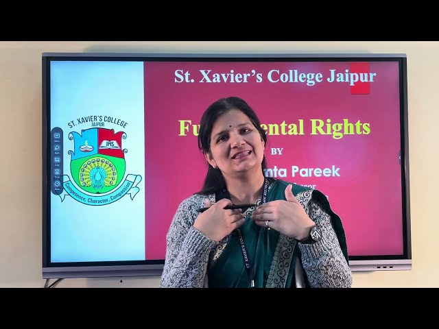 Fundamental Right | Dr  Mamta Pareek | Department of Political Sc.| St. Xavier's College Jaipur