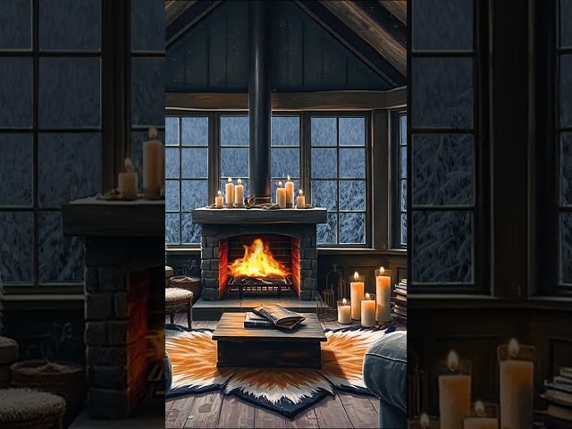 Overcome chaos with cozy winter cabin ambience . 4k TV screensaver for Relaxing, Sleep, Study, Enjoy