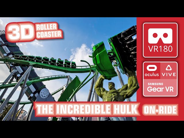 VR Roller Coaster The Incredible Hulk Coaster - 3D VR180 | VR 360 onride POV | Universal Orlando