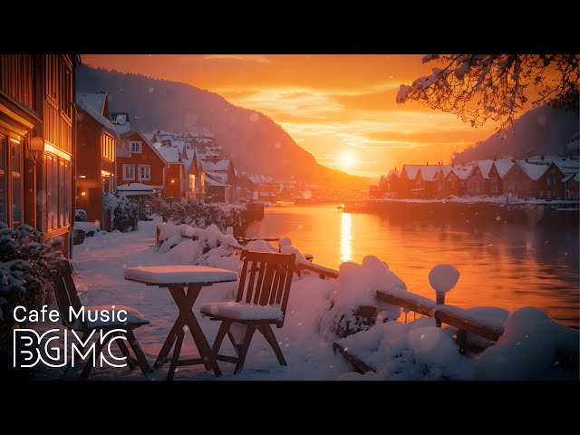 ❄️ Winter Sunset Cafe - Relaxing Jazz & Piano Music for Peaceful Evening