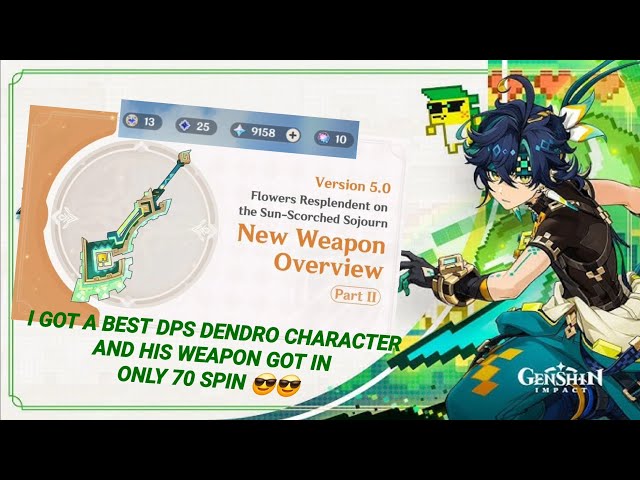 GOOD NEWS! 70 FREE PULLS KINICH AND HIS WEAPON IN THE SECOND PHASE - GENSHIN IMPACT#viralvideo