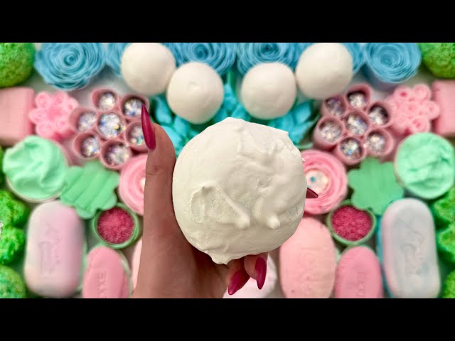 ASMR Video Crushing soap boxes with glitters and foam | Peeling off the film | Clay cracking