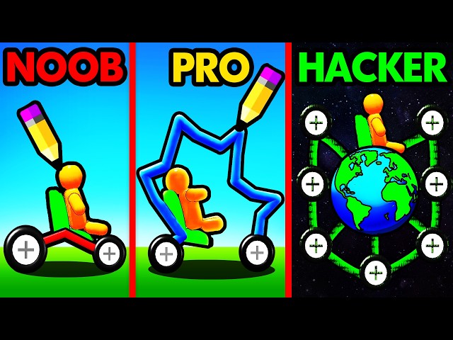 NOOB vs PRO vs HACKER CAR DRAWING