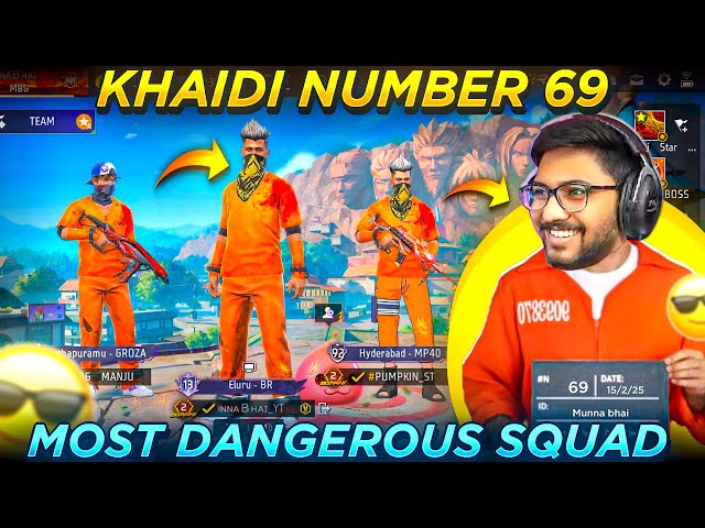 Munna Bhai As KHAIDI NO.69 WIth MBG Squad 🔥 - Free  Fire Telugu - MBG ARMY