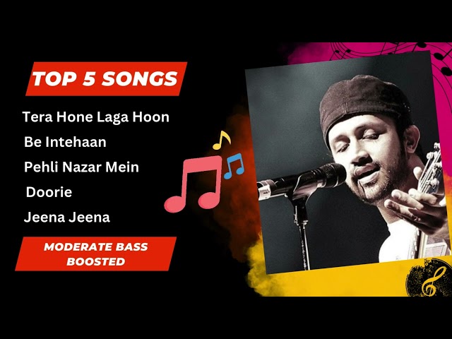 Atif Aslam Top 5 Hit Songs | Moderate Bass Boosted Songs