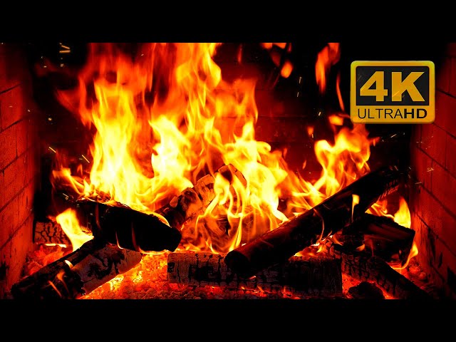 🔥 Cozy Fireplace 4K (12 HOURS). Fireplace with Crackling Fire Sounds. Fireplace Ambience