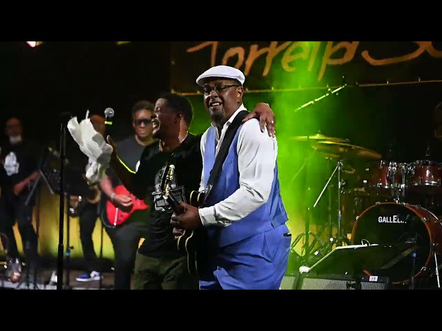 Jonathan Ellison and Jerome Chism with the Memphis Music Hall of Fame Band at Porretta Soul Festival