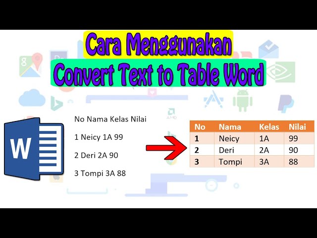 How to Use Convert Text to Table in Word