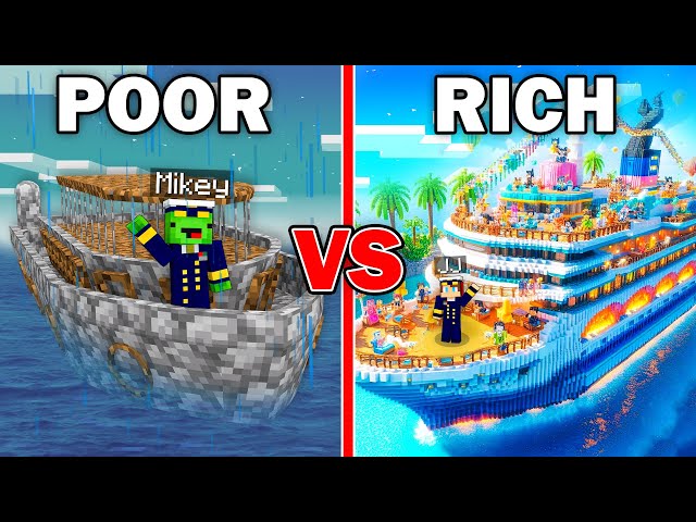 Mikey POOR CRUISE vs JJ RICH CRUISE Ship in Minecraft Maizen!