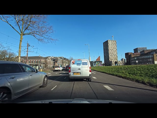 Sunny trip through Rotterdam 4K 120fps part 1. Driving in the Netherlands