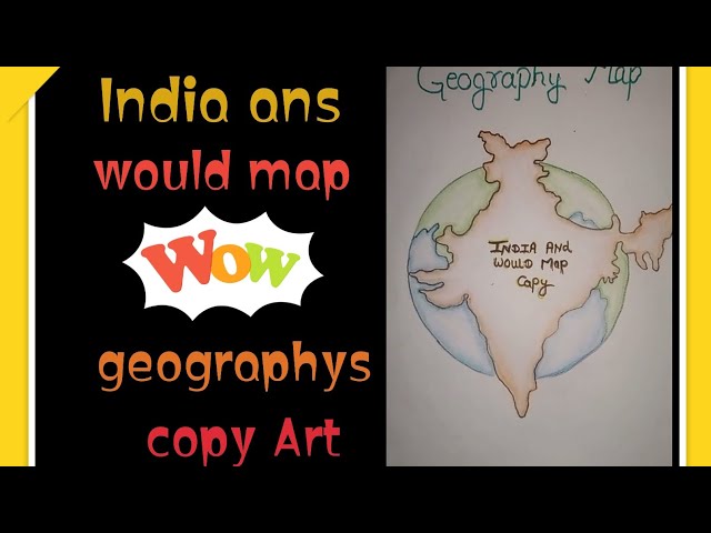 India ans would map for geography copy Art , for pensil colour and nice video 🌍#viral #art #video