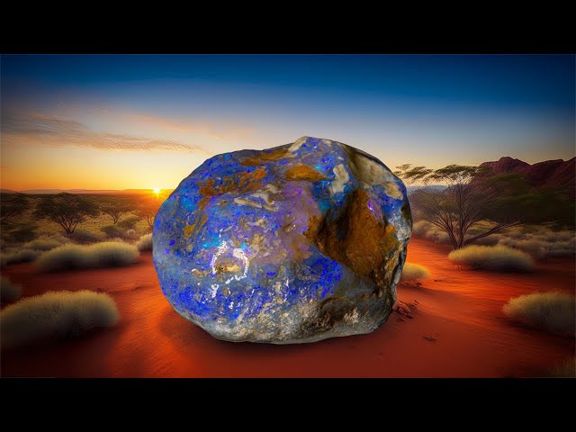 Inside this 50 carat uncut gem is a black opal you won't believe