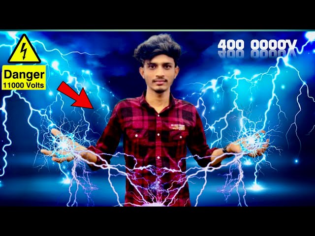 ⚡️Holding 400000 volts Electricity My Body (Hwo to make high voltage janrentar ) science Experiment