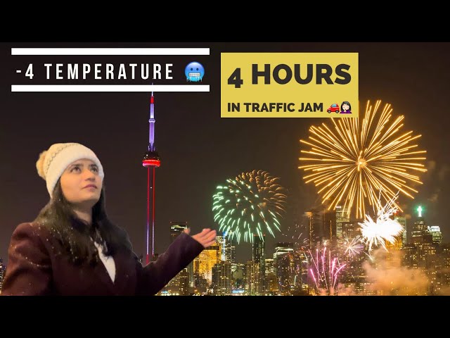 Toronto Fireworks On 2024 New Year Eve 🎇🇨🇦 | Canada 🍁