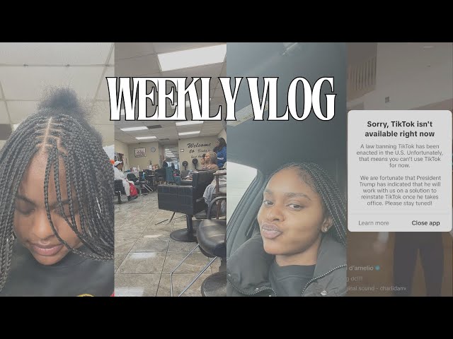 VLOG : I SAT 8 HOURS FOR KNOTLESS BRAIDS + TIKTOK SHUTDOWN YAP SESSION