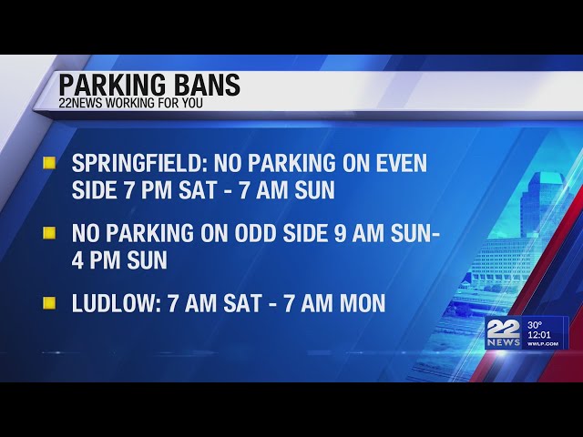 List of parking bans ahead of incoming snow storm on Saturday