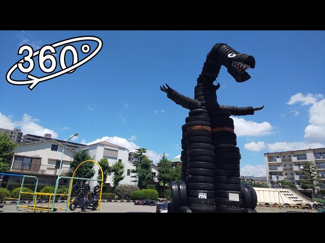 The Monster of Tire in Tokyo/Japan in  4K 360° VR video / タイヤ公園の怪獣 in  高画質 360度 VR 映像