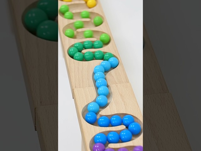 Marble Run ASMR #187 HABA slope & 7 colored marbles #マーブルラン #satisfying #marblerace #shorts