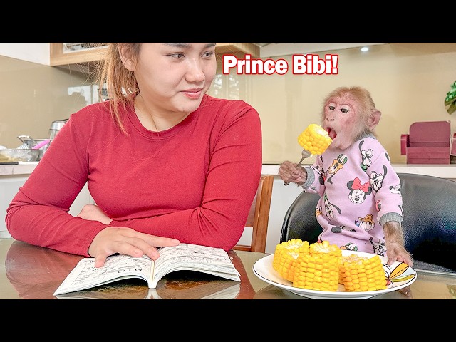 Bibi is served very devotedly by the domestic worker like a little prince!