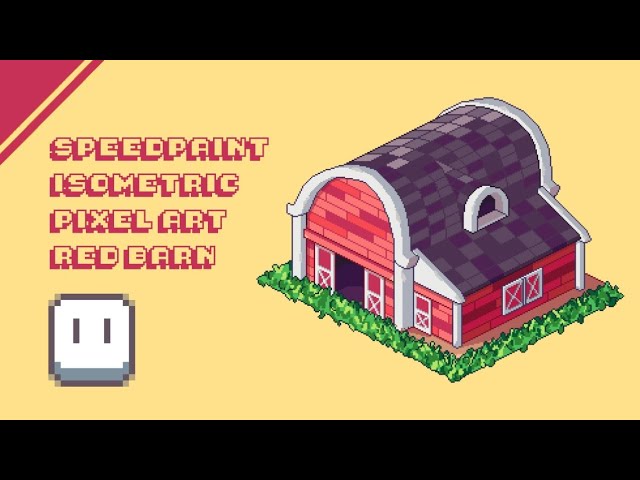 Red Barn Isometric Pixel Art || Speedpaint || Aseprite