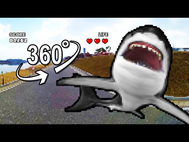 Flying Shark Attack, 8bit, retro | VR 360°