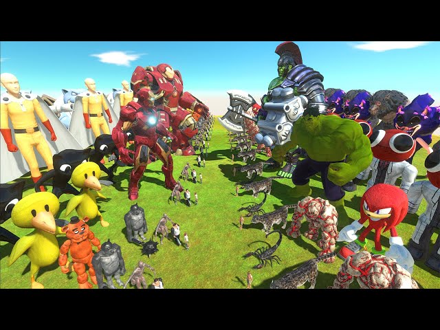 STRONGEST HULK WAR - HULK BUSTER vs HULK WARRIOR - Animal Revolt Battle Simulator