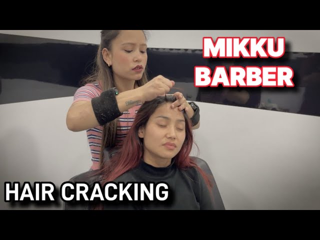 Asmr  hair cracking, head massage therapy by Indian Masseuse MIKKU BARBER