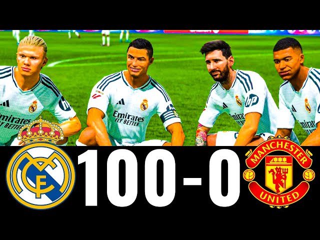 FIFA 25- MESSI RONALDO NEYMAR & MBAPPE | ALL STARS | REAL MADRID 100-0 MAN UTD #fc25