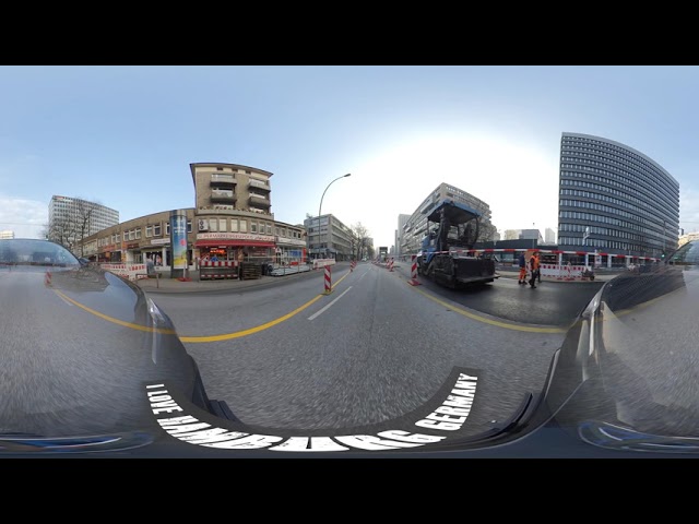 360° VR Car driving Roundtrip best of Hamburg Germany Hafencity to the Alster 1 Hour House music