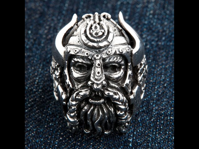 Viking Warrior Sterling Silver Biker Ring