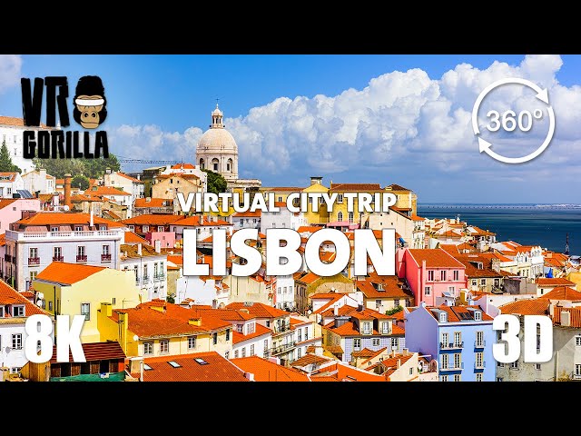 Lisbon, Portugal Guided Tour in 360 VR (short)- Virtual City Trip - 8K Stereoscopic 360 Video