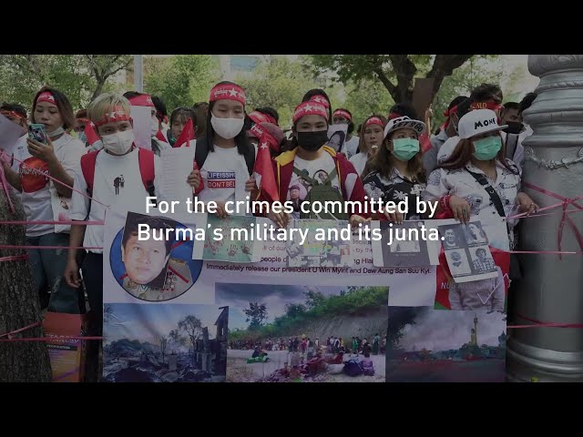 Loud mass protests at Burma embassy in Bangkok