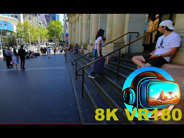 People watching outside the old Post Office that's now shops in Melbourne 8K 4K VR180 3D Travel