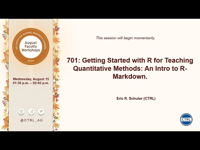 701: Getting Started with R for Teaching Quantitative Methods: An Intro to R-Markdown