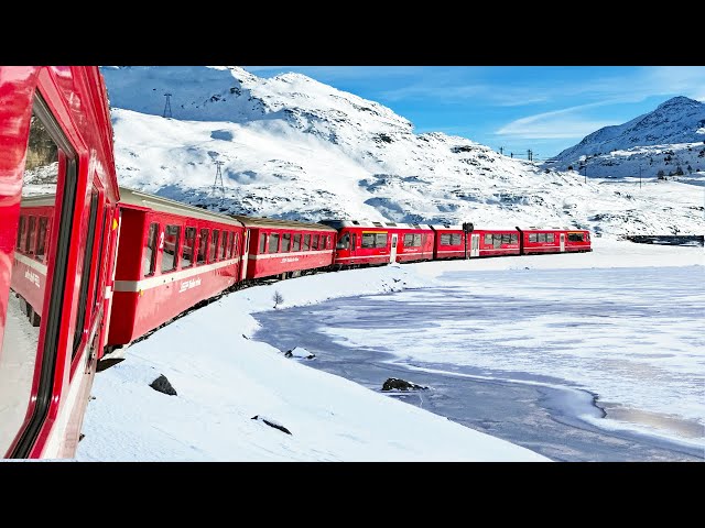 Riding the World’s Most Beautiful Snow Train! | Bernina Express | Italy🇮🇹 - Switzerland🇨🇭