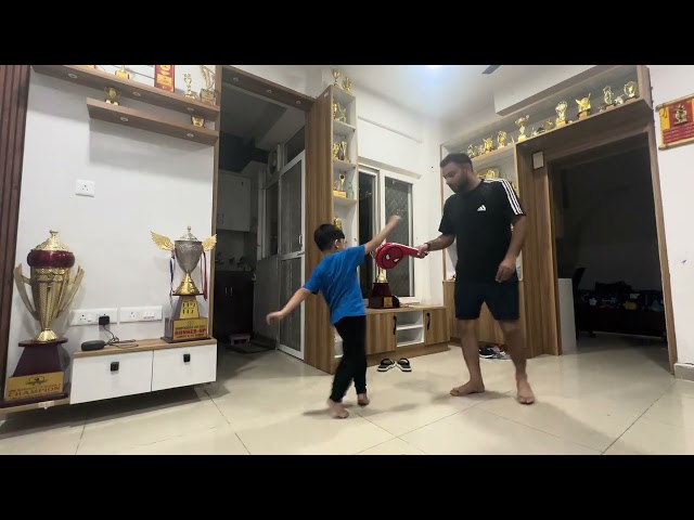 Kids’s taekwondo practice at home🥋