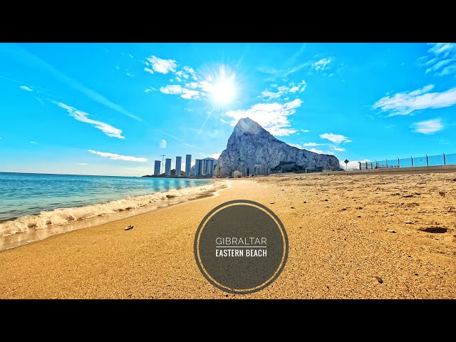 Gibraltar - Eastern Beach and plane landing  (VR180)