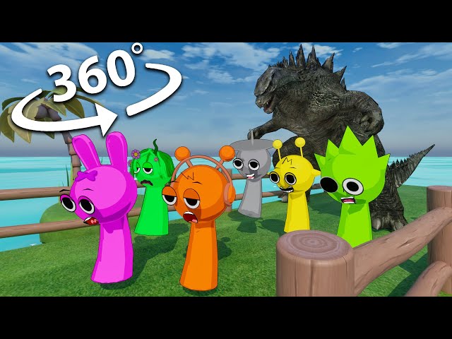 Godzilla Incredibox Sprunki Chase You ! 4k 360° VR